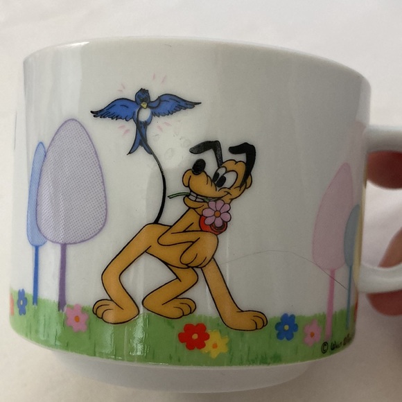Vintage Disney Productions Pluto & Bird DD Japan Stacking Mug Disneyana - Picture 4 of 8